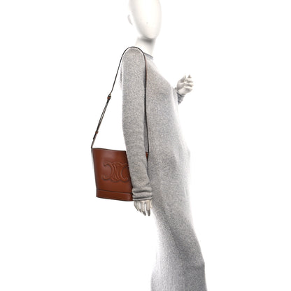 Celine Smooth Calfskin Small Cuir Triomphe Bucket Bag Tan 3 of 10