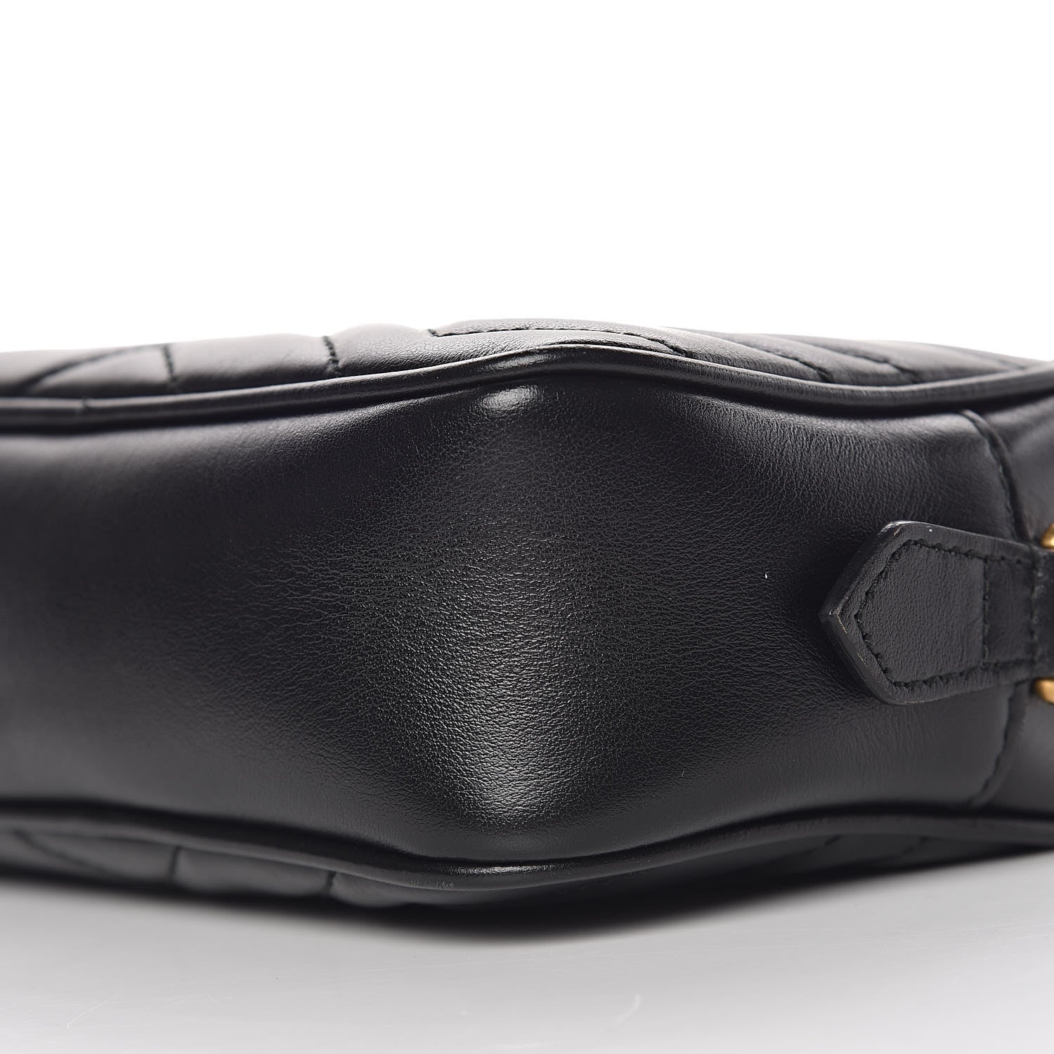 Gucci Calfskin Matelasse Mini GG Marmont Chain Shoulder Bag Black 9 of 10