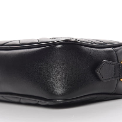 Gucci Calfskin Matelasse Mini GG Marmont Chain Shoulder Bag Black 9 of 10