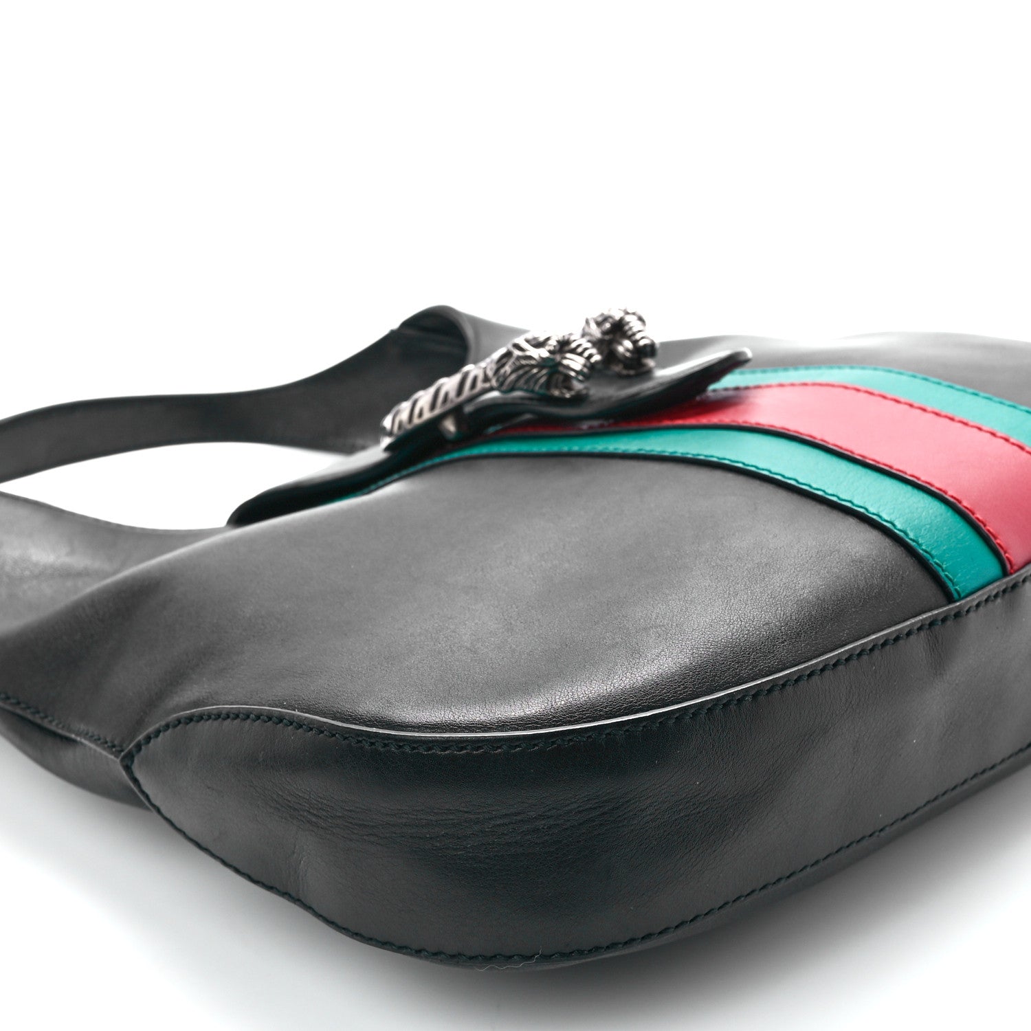 Gucci Calfskin Web Stripe Small Dionysus Hobo Black 11 of 12