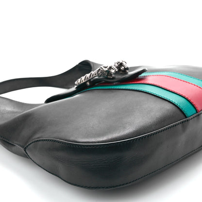 Gucci Calfskin Web Stripe Small Dionysus Hobo Black 11 of 12