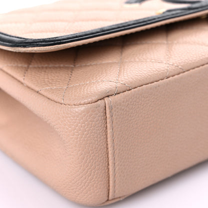 Chanel Caviar Quilted Medium CC Filigree Flap Beige Black 8 of 15