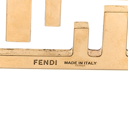 Fendi Calfskin O'Lock Necklace Black Gold 4 of 5