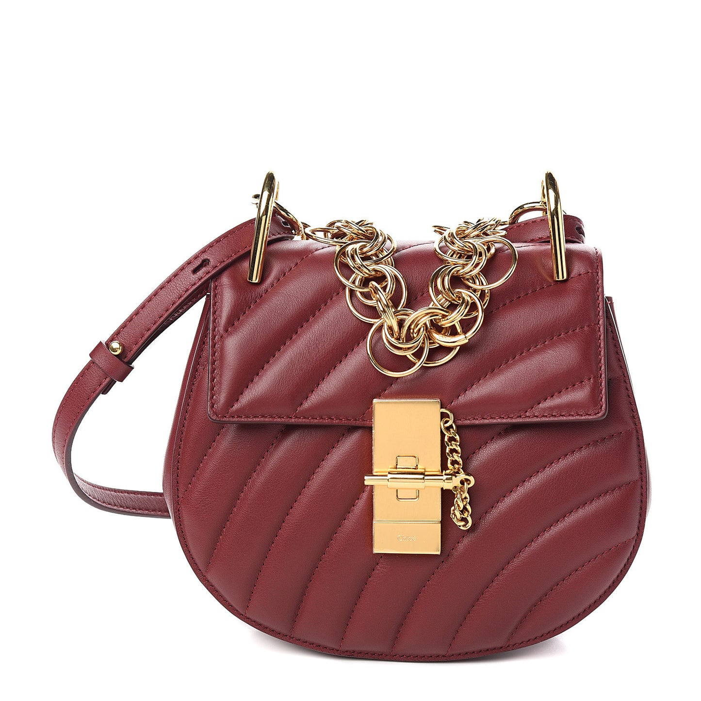 Calfskin Quilted Mini Drew Bijou Shoulder Bag Plum Purple