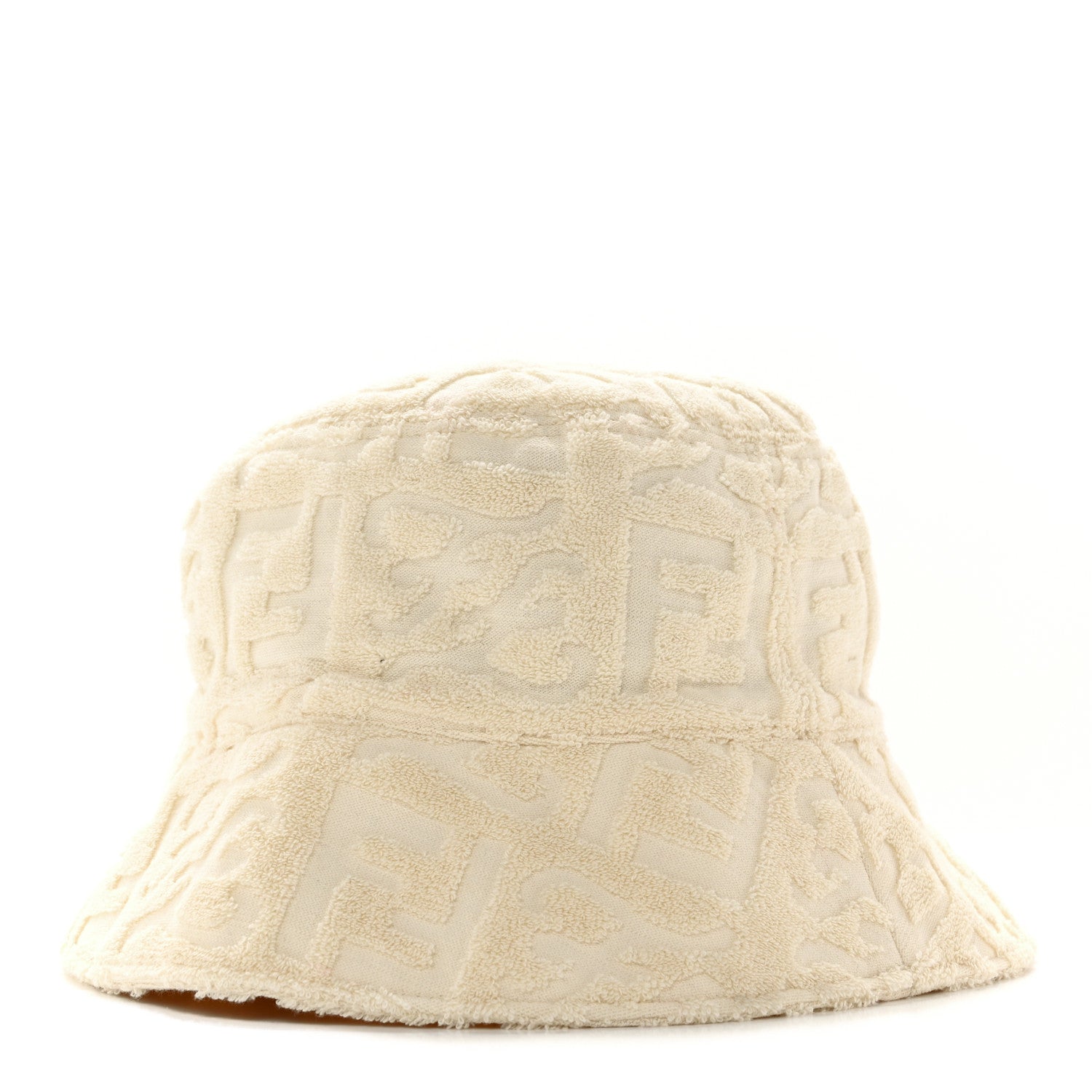 Fendi Terrycloth Karligraphy Embroidered Bucket Hat M White 1 of 8