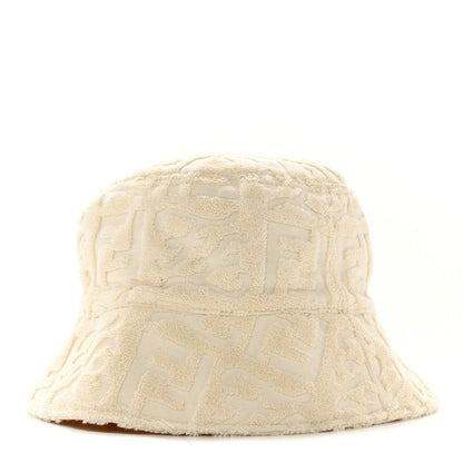 Fendi Terrycloth Karligraphy Embroidered Bucket Hat M White 1 of 8