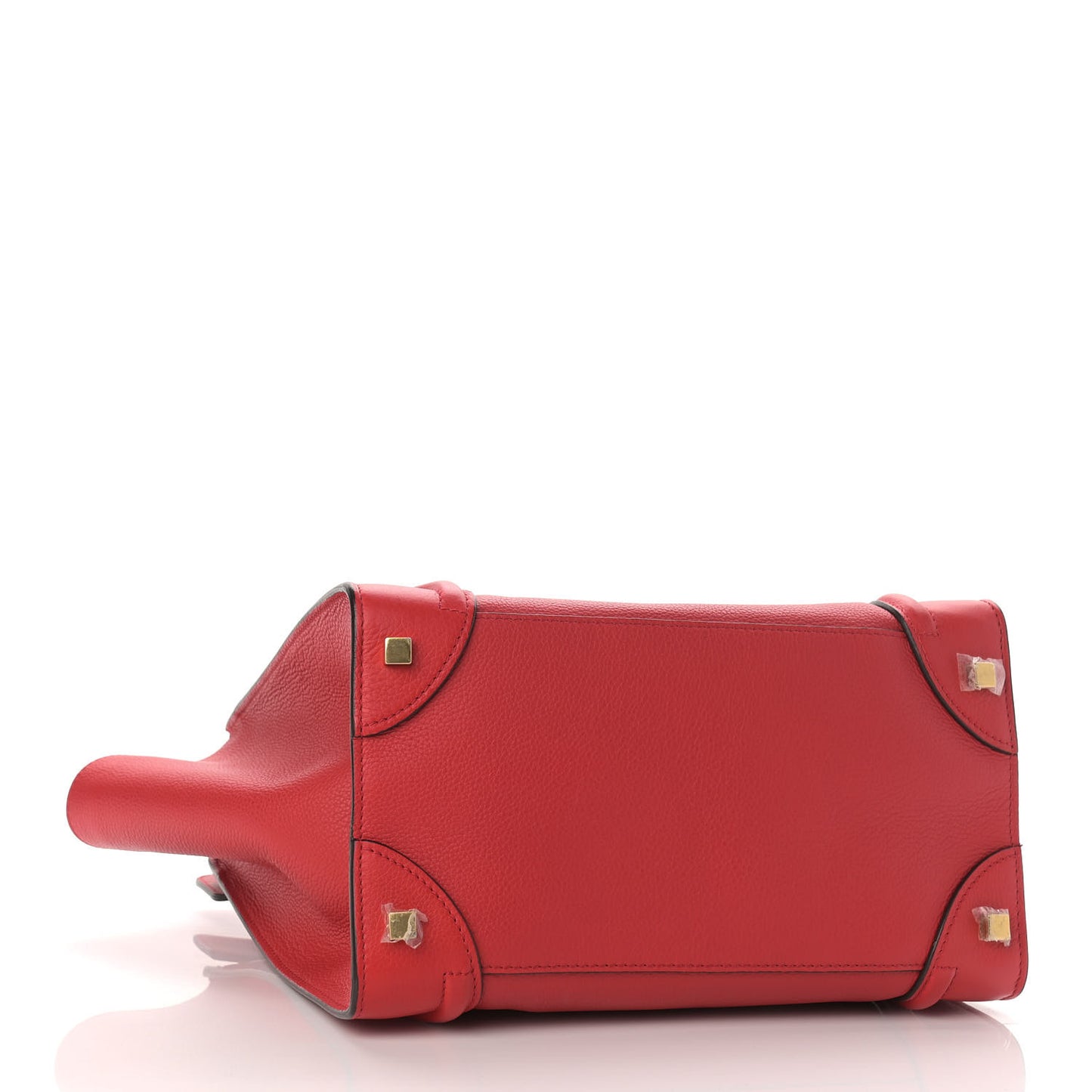 Drummed Calfskin Mini Luggage Coquelicot