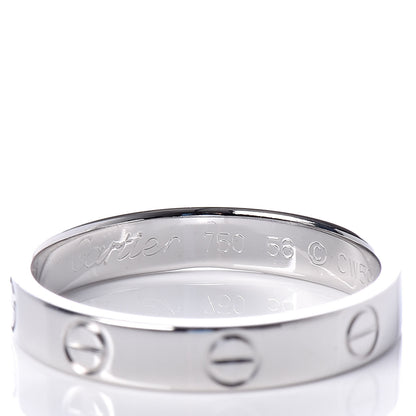 Cartier 18K White Gold 3.5mm LOVE Wedding Band Ring 56 7.5 4 of 4