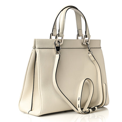 Gucci Grainy Calfskin Medium Zumi Top Handle Bag Mystic White 3 of 12