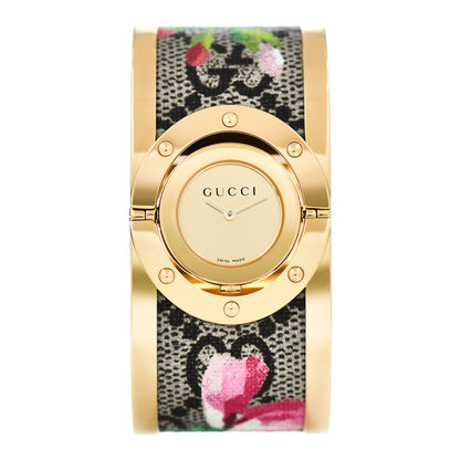 Gucci Stainless Steel Canvas 33mm Twirl GG Supreme Blooms Quartz Watch 1 of 5