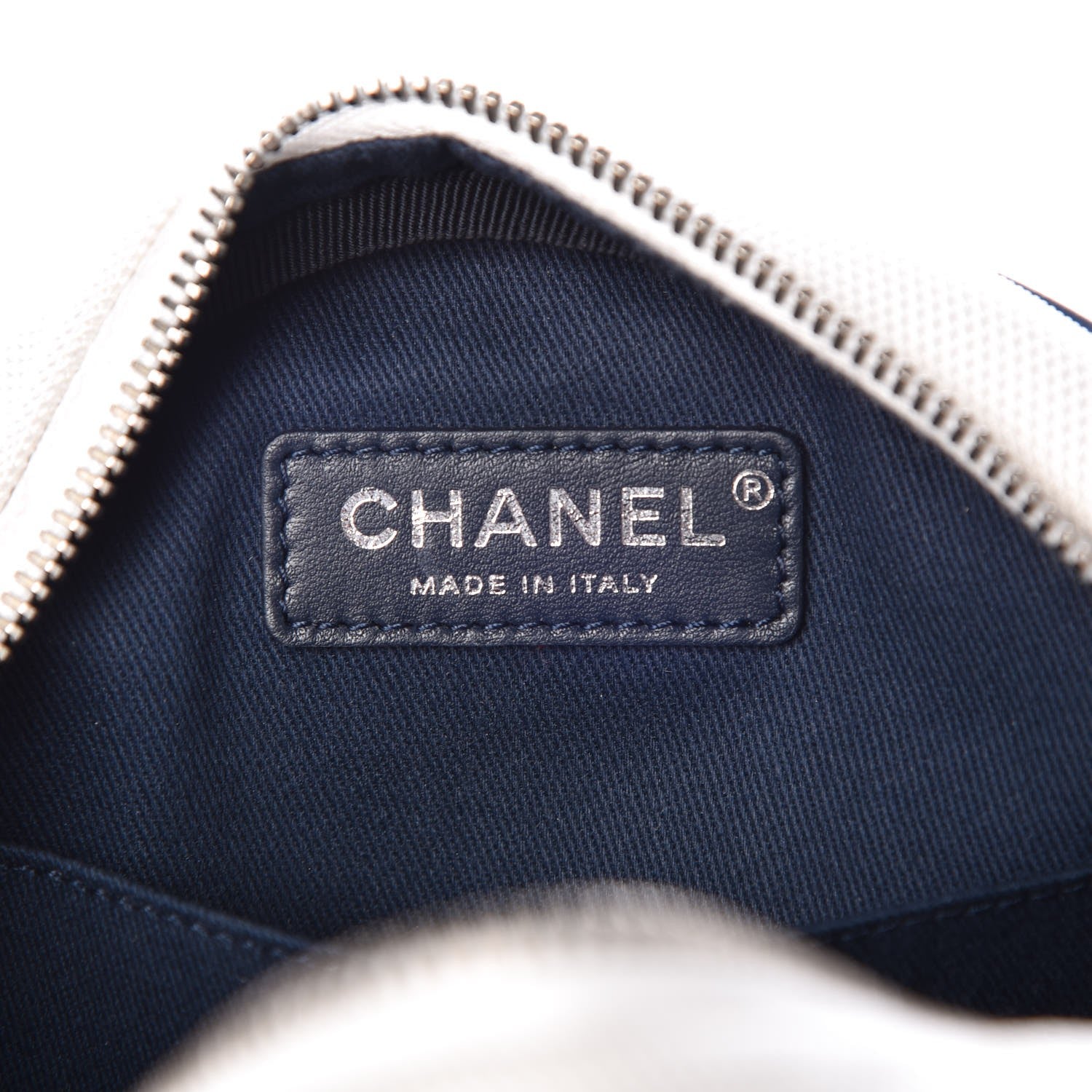 Chanel Canvas Rubber Circle Airline Messenger Bag White Blue 6 of 8