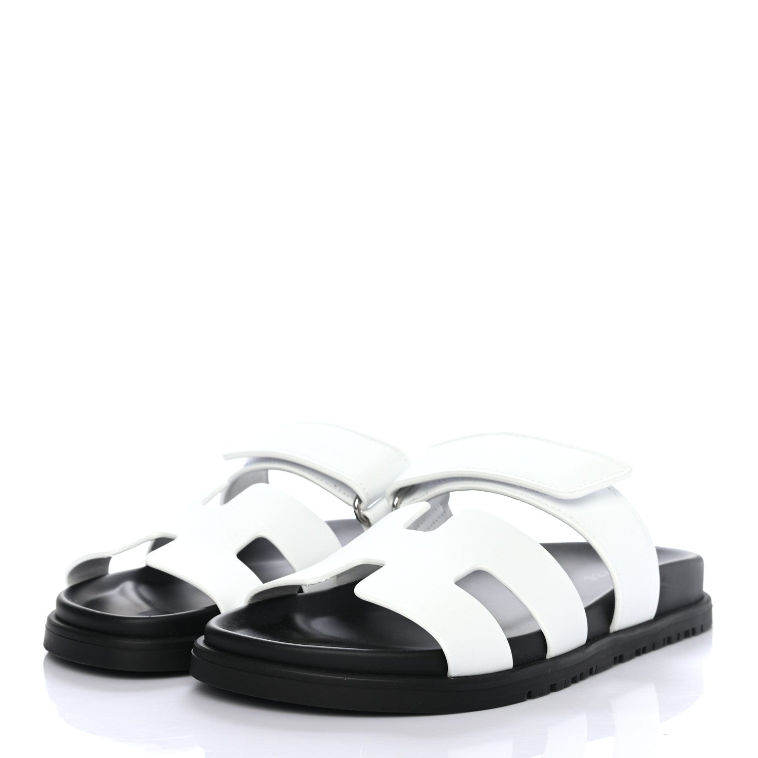 Hermes Calfskin Womens Chypre Sandals 37 White 2 of 8