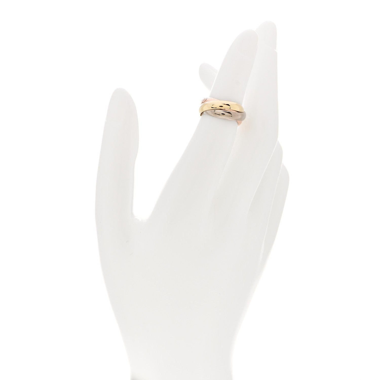 Cartier 18K Pink Yellow White Gold Classic Trinity Ring 47 4 2 of 6