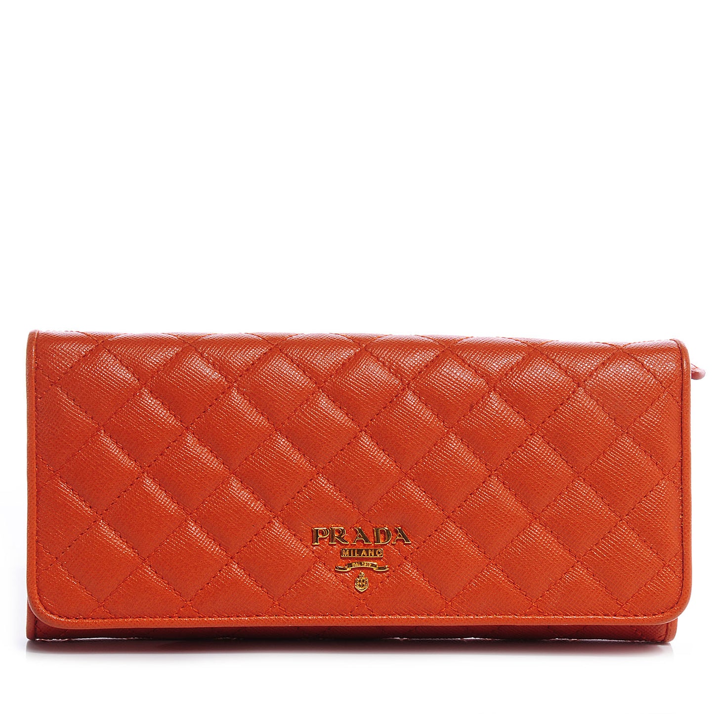 Saffiano Quilted Zip Wallet Papaya