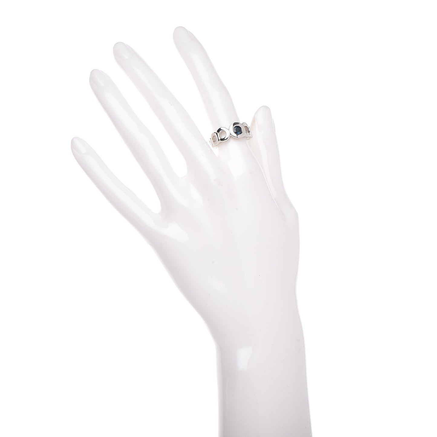18K White Gold Blue Sapphire Coco Ring 48.5