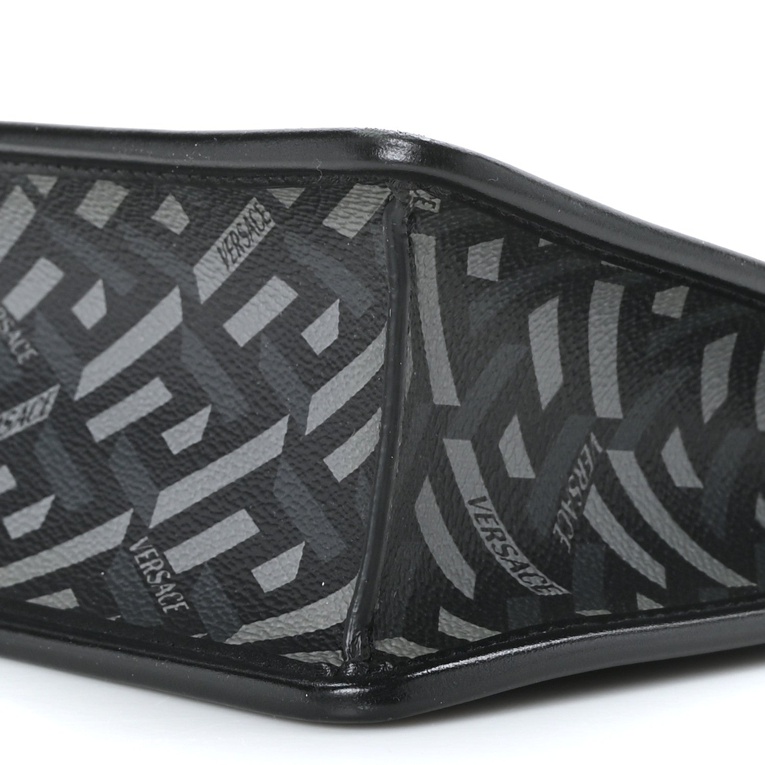 Versace Coated Canvas Large La Greca Signature Pouch Black Grey 8 of 8