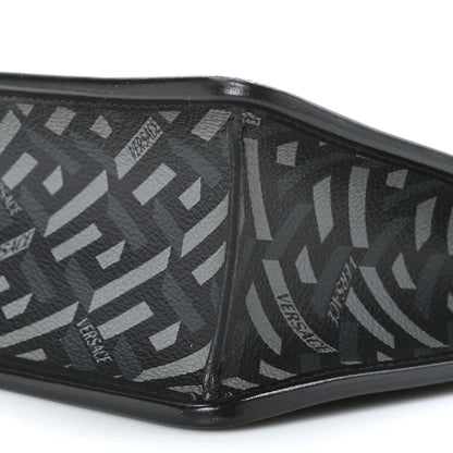 Versace Coated Canvas Large La Greca Signature Pouch Black Grey 8 of 8