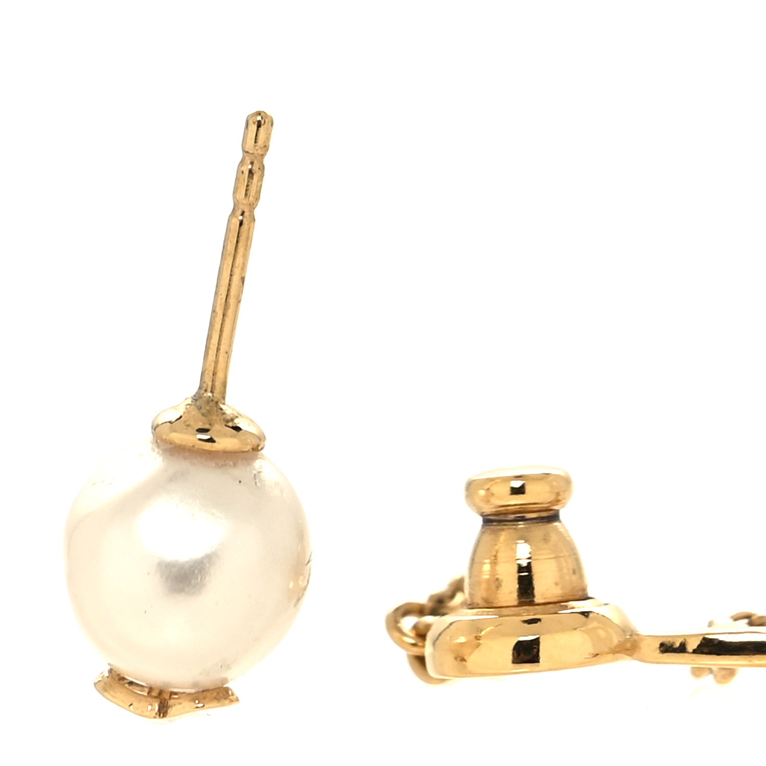 Christian Dior Pearl Shiny-D Earring Gold 3 of 4