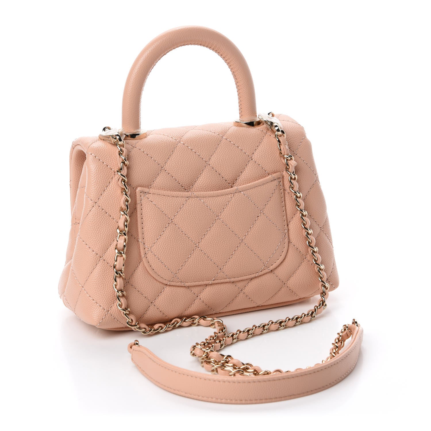 Chanel Caviar Quilted Extra Mini Coco Handle Flap Light Pink 3 of 11