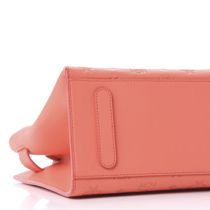 MCM Calfskin Ottomar Monogram Medium Essential Tote Hot Coral 5 of 9