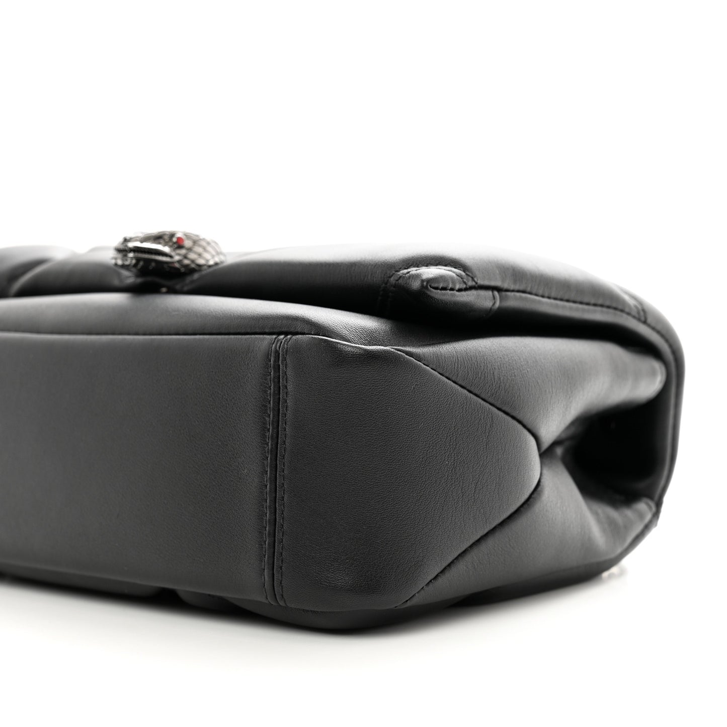 Calfskin Matelasse Mini Serpenti Cabochon Crossbody Bag Black