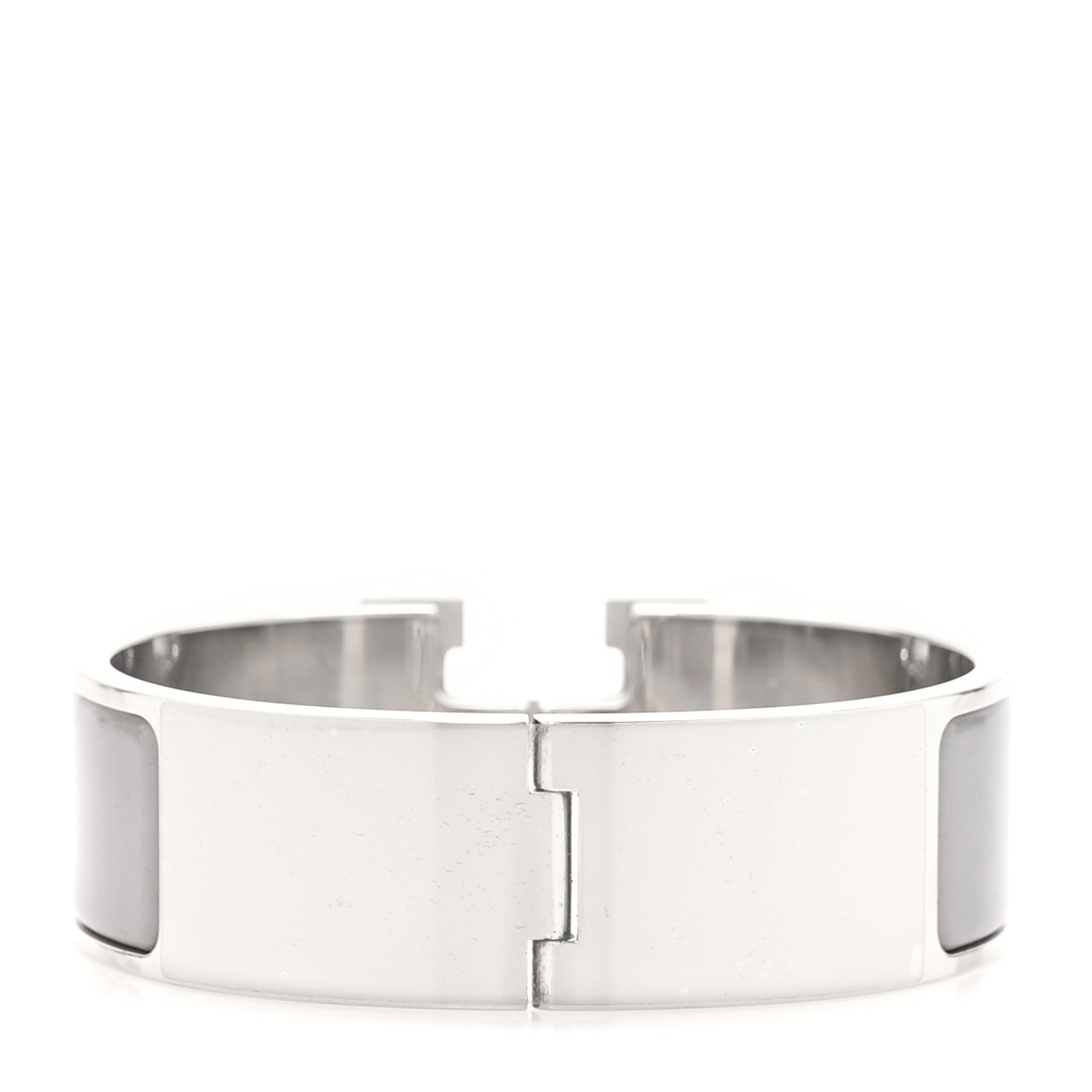Hermes Enamel Wide Clic Clac H Bracelet GM Gris Macadam 3 of 5