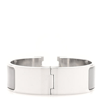 Hermes Enamel Wide Clic Clac H Bracelet GM Gris Macadam 3 of 5