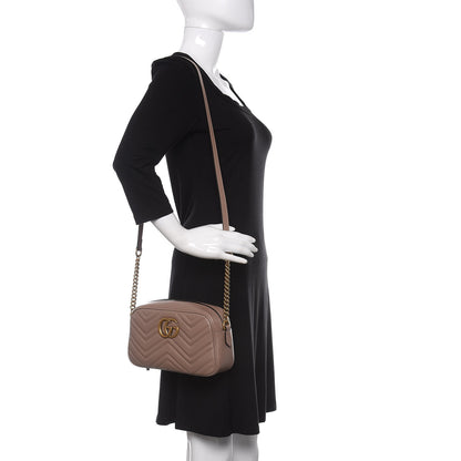 Gucci Calfskin Matelasse Small GG Marmont Chain Shoulder Bag Porcelain Rose 2 of 10