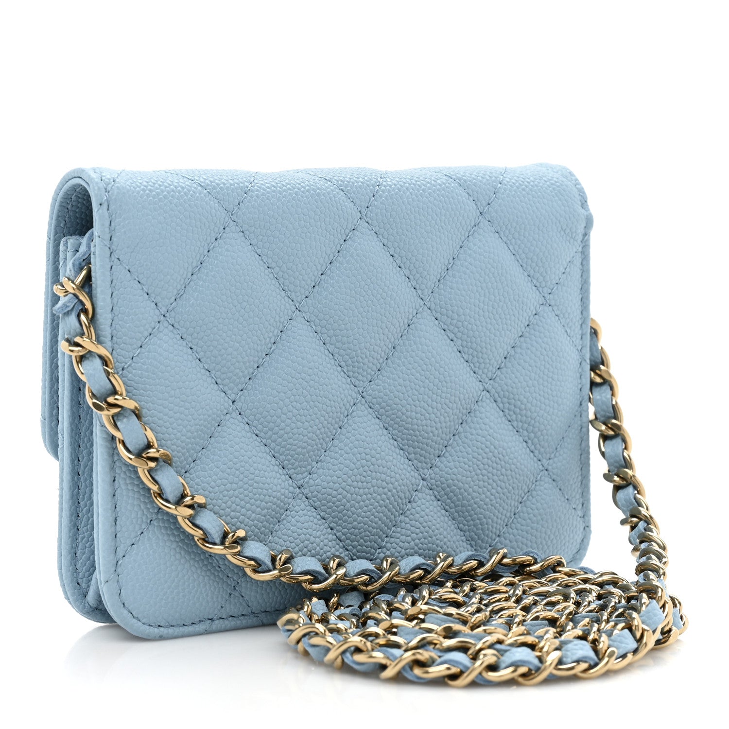 Chanel Caviar Quilted Mini Chain Bag Blue 3 of 11