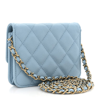 Chanel Caviar Quilted Mini Chain Bag Blue 3 of 11