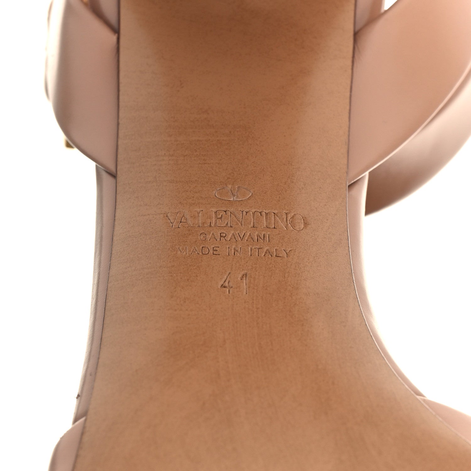 Valentino Garavani Calfskin One Stud Ankle Strap 90mm Sandals 41 Poudre 7 of 9