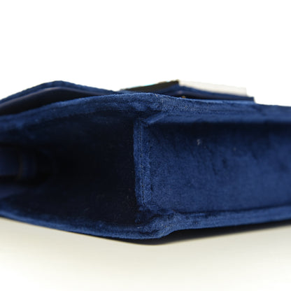 Gucci Velvet Crystal Square G Shoulder Bag Cobalt Blue 7 of 9