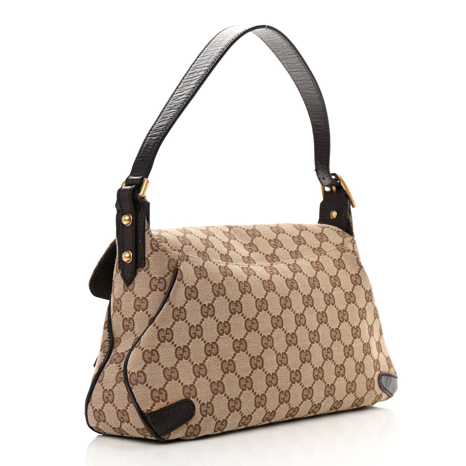 Gucci Monogram Horsebit Chain Flap Shoulder Bag Brown 3 of 13