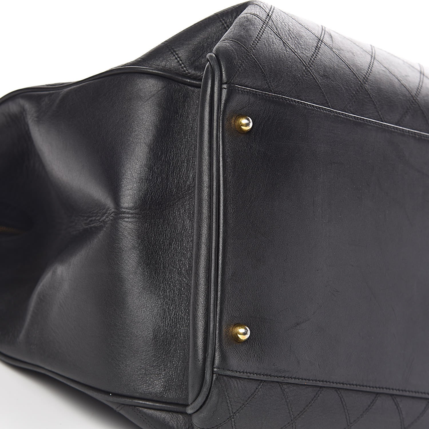 Chanel Calfskin Stitched XL Weekender Black 12 of 13