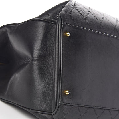 Chanel Calfskin Stitched XL Weekender Black 12 of 13