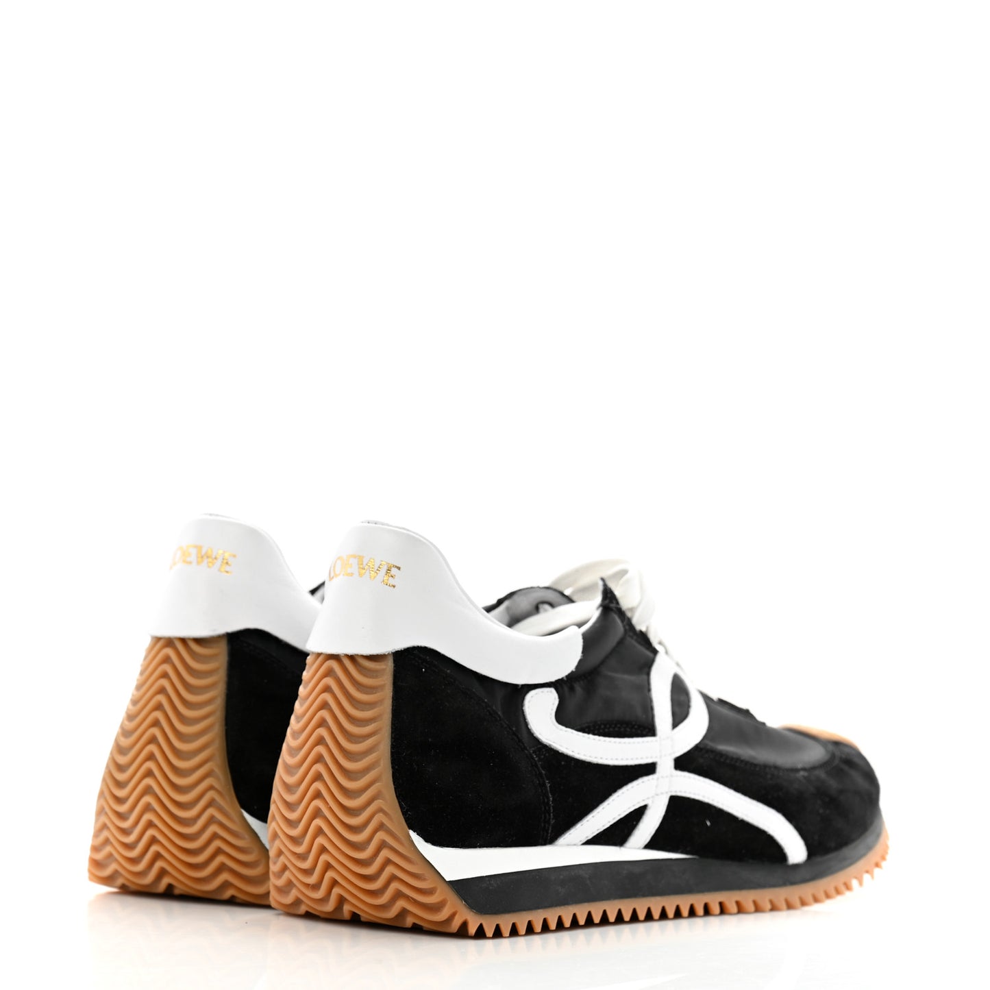 Nylon Suede Flow Runners Sneakers 41 Black