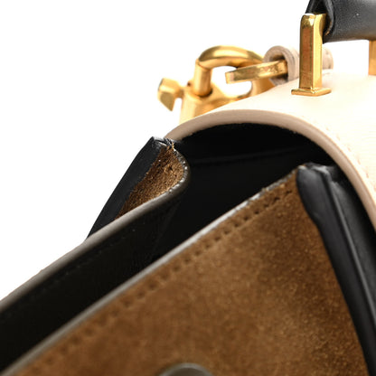 Celine Smooth Calfskin Suede Medium Tri-Color Trapeze Cream Black Brown 16 of 16
