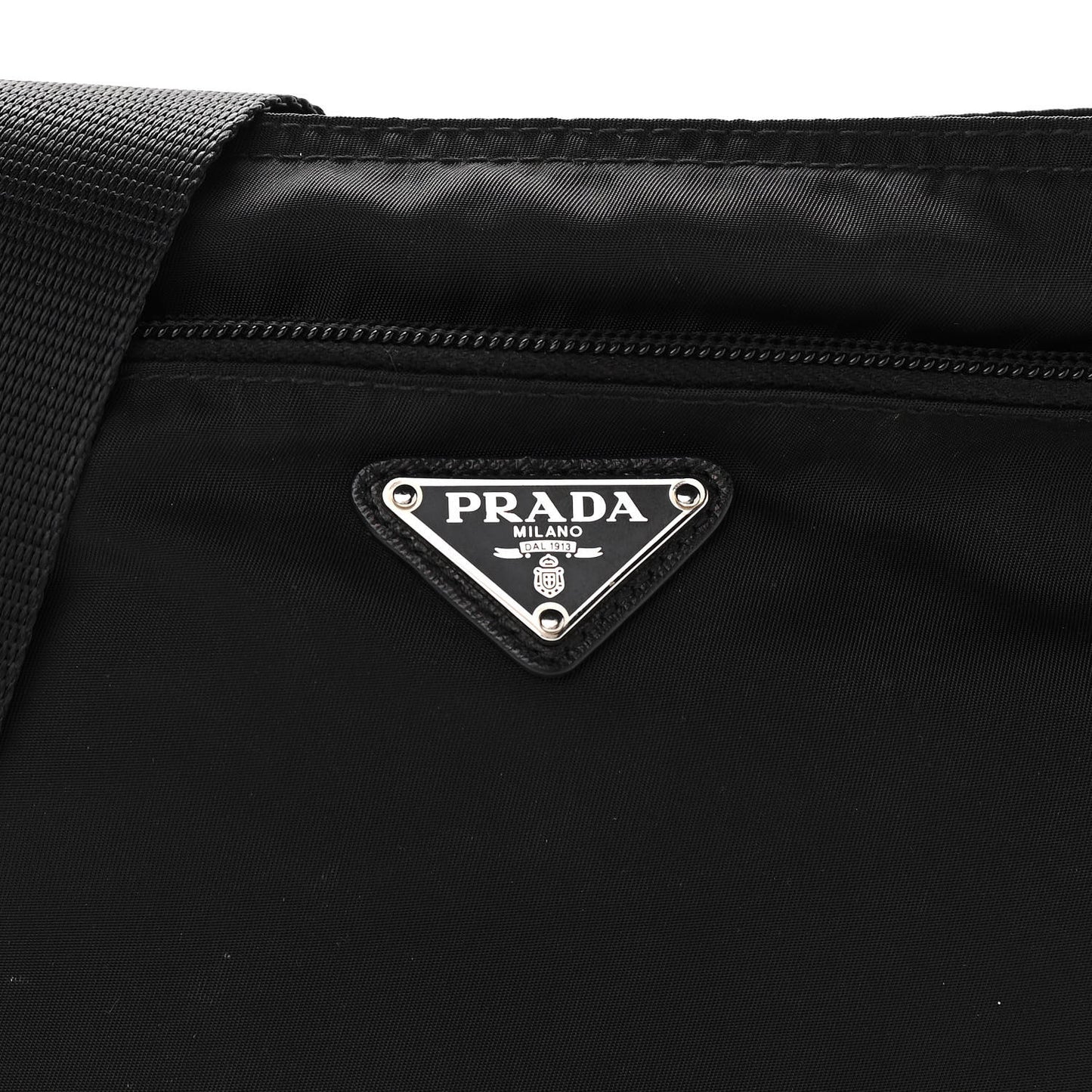 Nylon Vela Flat Messenger Bag Black