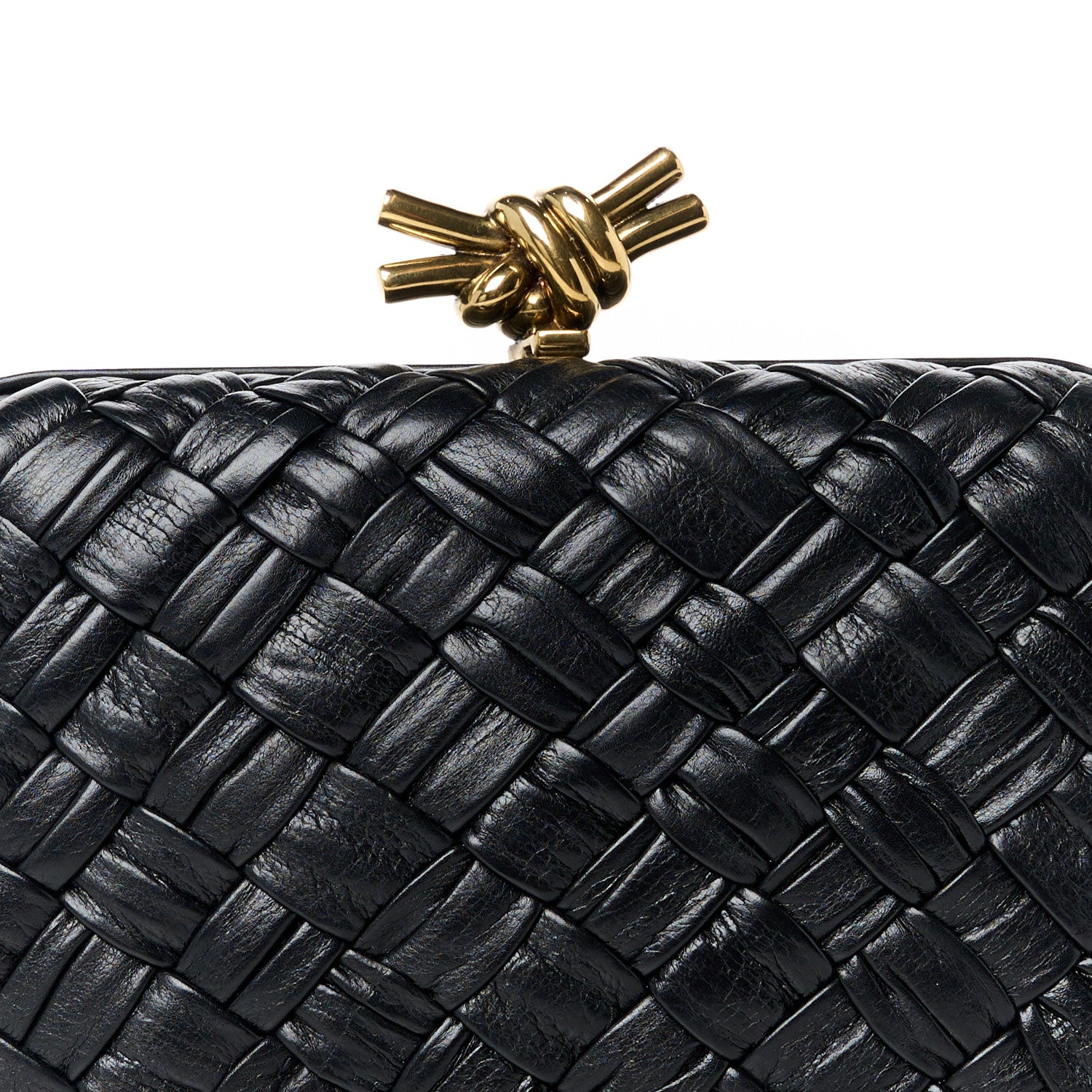 Bottega Veneta Foulard Intrecciato Minaudiere Knot Clutch Black 7 of 10