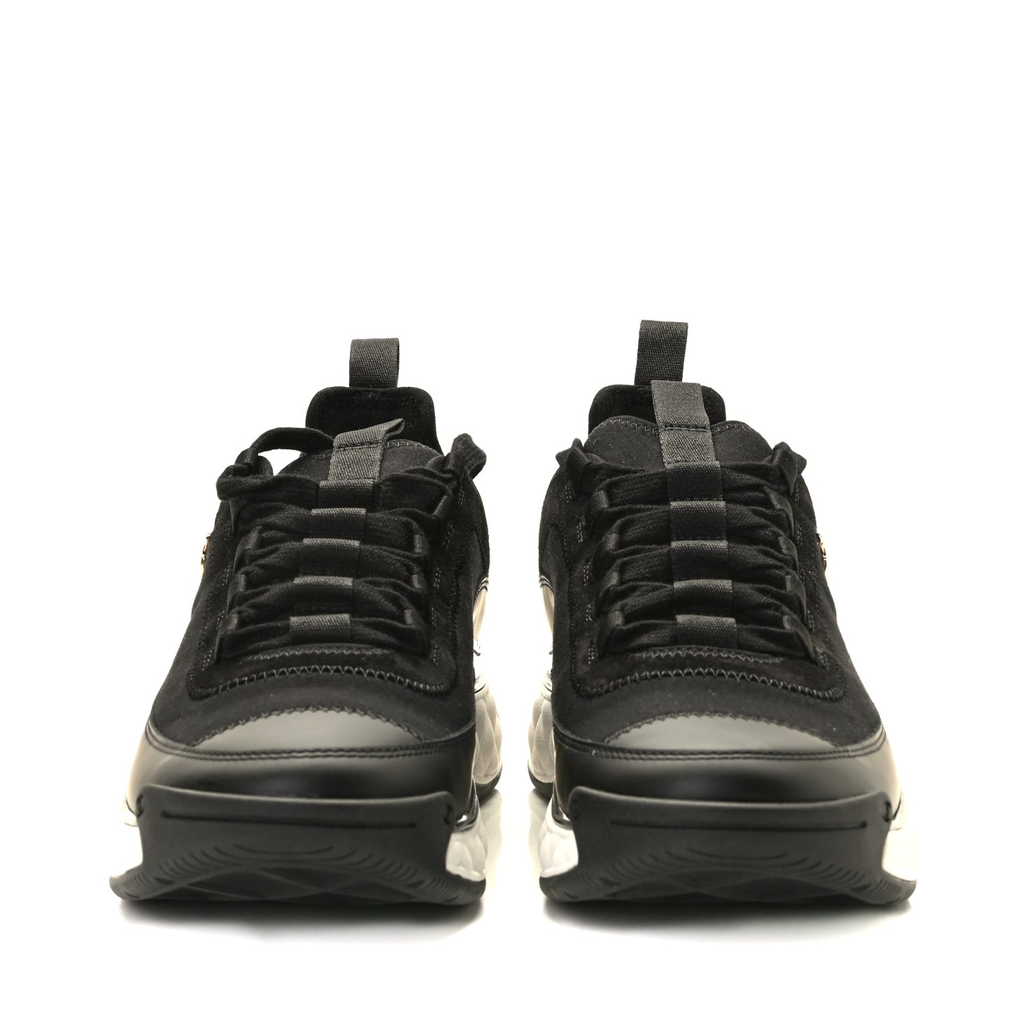 Velvet Calfskin Mixed Fibers CC Sneakers 40 Black