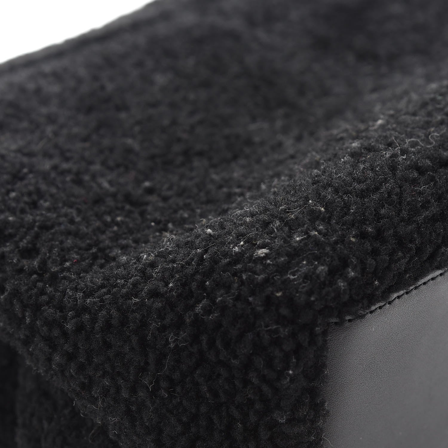 Saint Laurent Shearling Monogram Medium Loulou Shoulder Bag Black 9 of 12