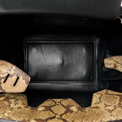 Celine Snakeskin Calfskin Small Tie Knot Tote Black 5 of 12