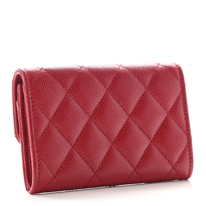 Chanel Caviar Quilted Flap Card Holder Dark Red 3 of 8