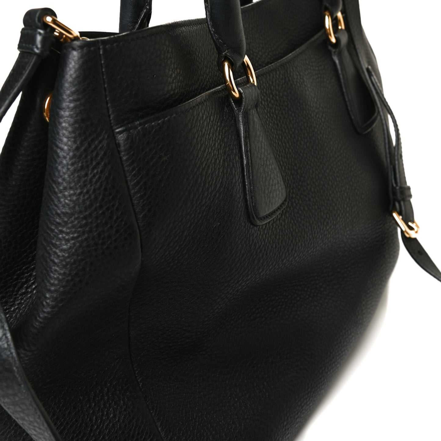 Vitello Daino Shopping Tote Black
