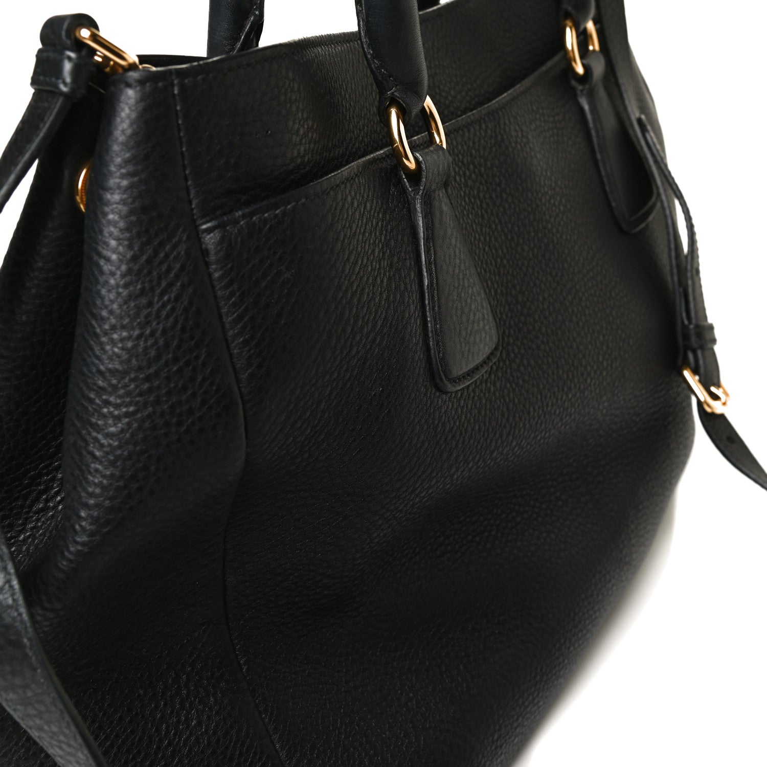 Prada Vitello Daino Shopping Tote Black 14 of 24