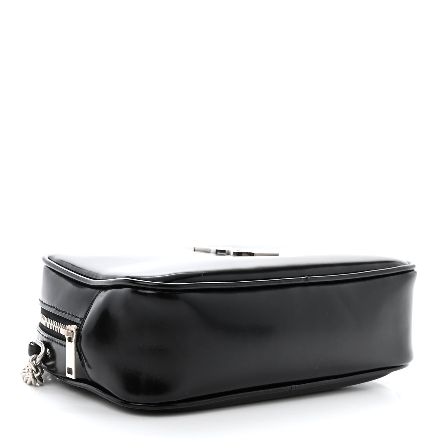Shiny Calfskin Monogram Mini Lou Camera Bag Black
