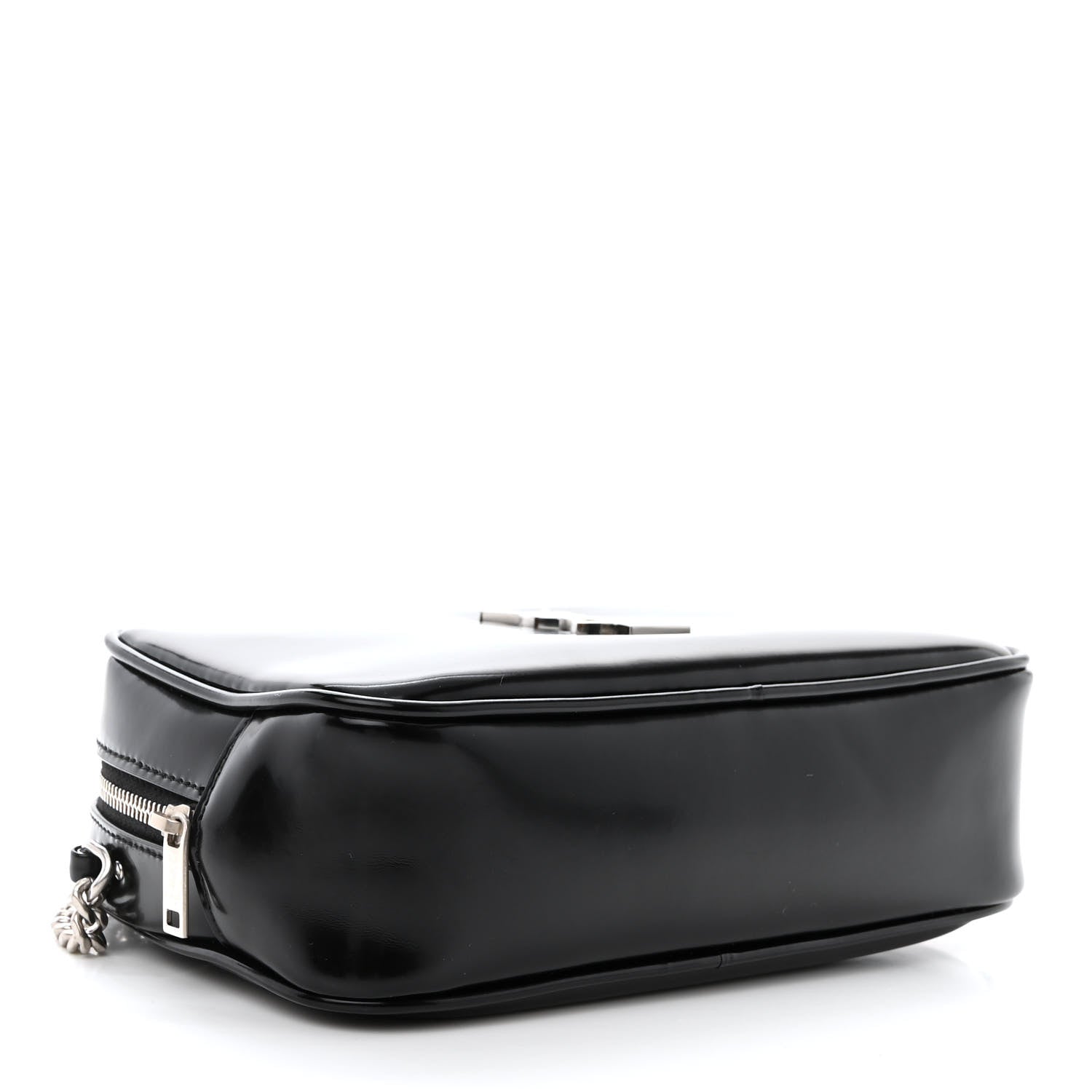 Saint Laurent Shiny Calfskin Monogram Mini Lou Camera Bag Black 4 of 10