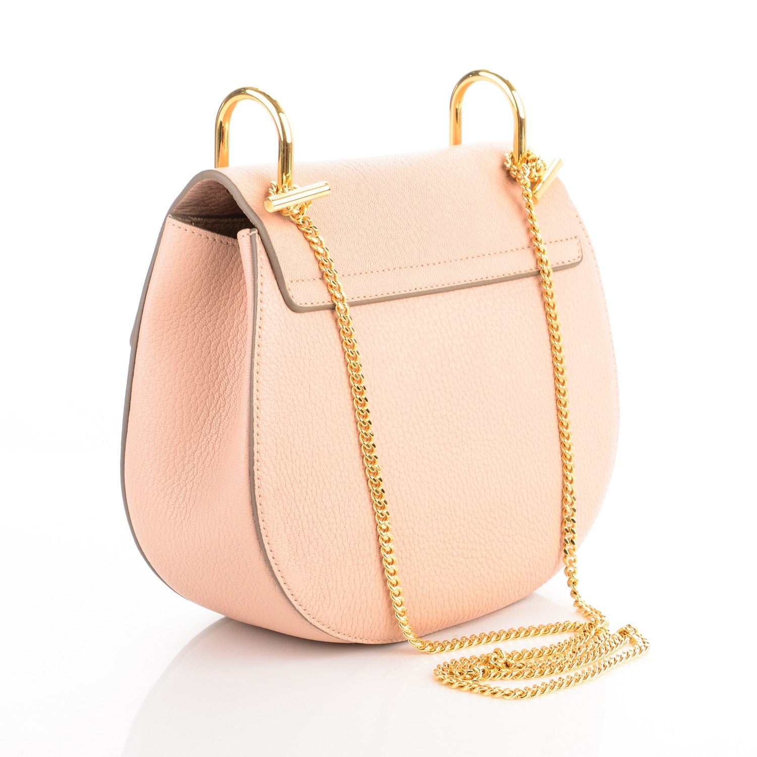 Chloe Grained Lambskin Drew Shoulder Bag Cement Pink 3 of 8
