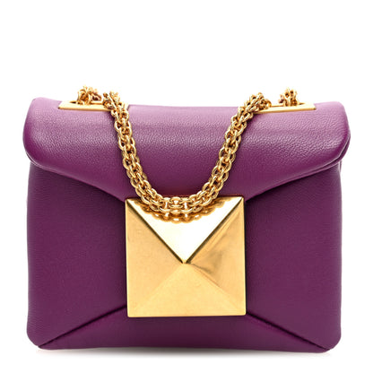 Valentino Garavani Nappa Micro One Stud Chain Bag Prune 1 of 9