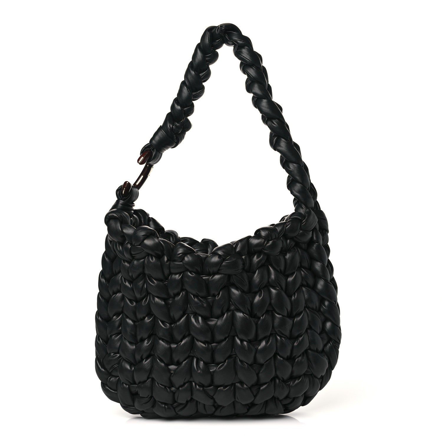 Chloe Lambskin Woven Wooden C Shoulder Bag Black 1 of 10